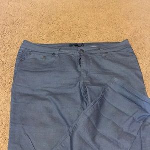 Sea blue jean. No stretch.